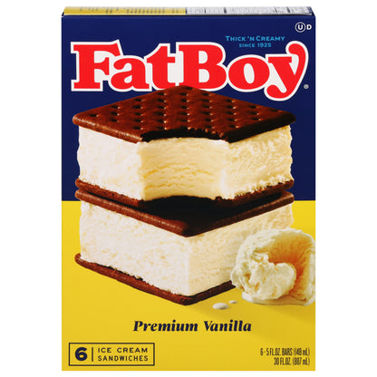 FatBoy Strawberry Ice Cream Sandwiches 6 Ea