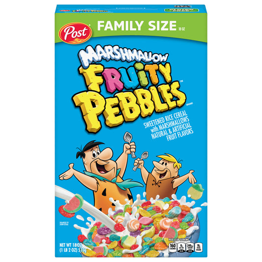 Fruity Pebbles Marshmallow Cereal Family Size 18 oz