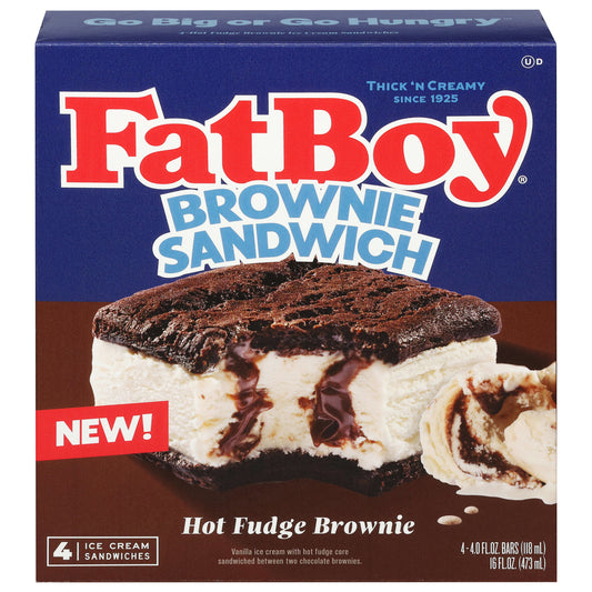 FatBoy Hot Fudge Brownie Ice Cream Sandwiches 4 - 4.0 fl oz Bars