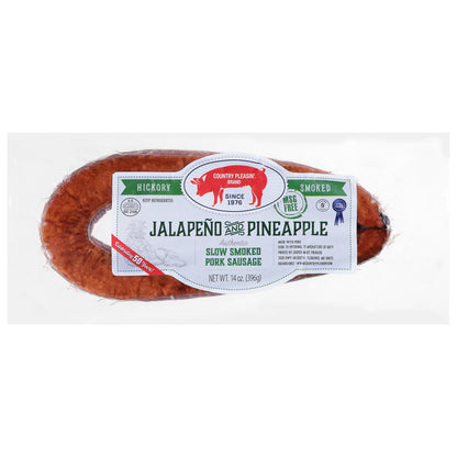 Country Pleasin' Hickory Smoked Jalapeno and Pineapple Pork Sausage 14 oz