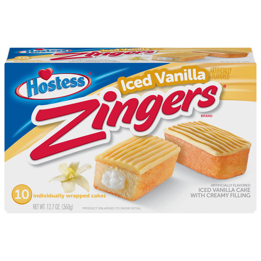 HOSTESS Iced Artificially Flavored Vanilla ZINGERS, 10 Count , 12.70 oz
