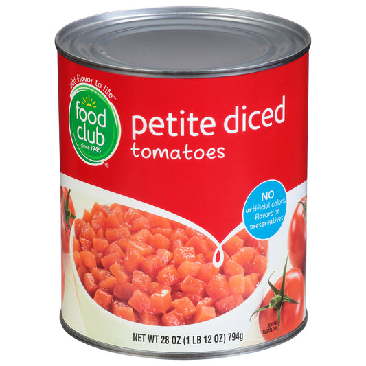 Food Club Petite Diced Tomatoes 28 oz