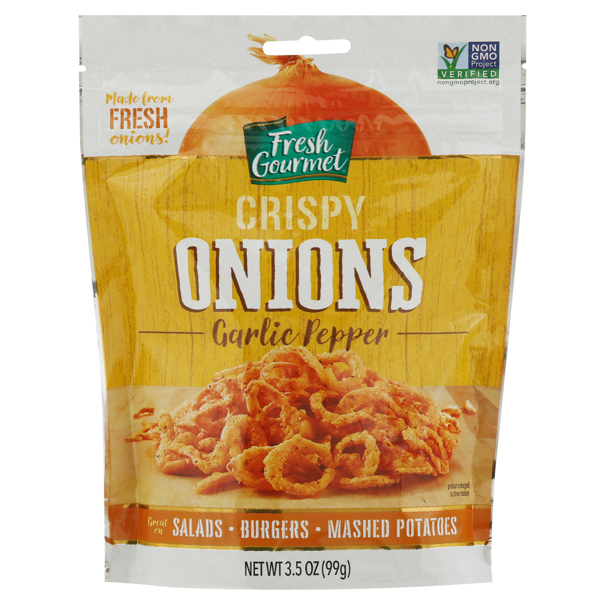 Fresh Gourmet Crispy Garlic Pepper Onions 3.5 oz